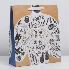 Пакет подарочный вертикальный «You're the best»